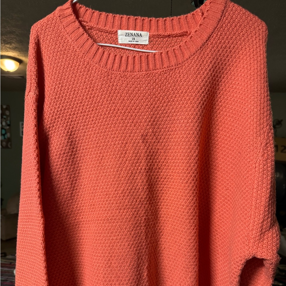 Zenana Outfitters Women's Vibrant Orange Sweater